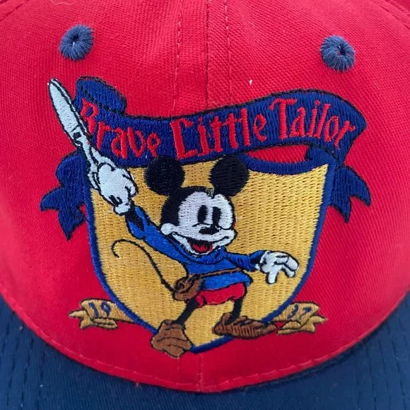 Vintage Disney Store Mickey Mouse Brave Little Tailor Snap Back Adult Hat Cap - Picture 2 of 8